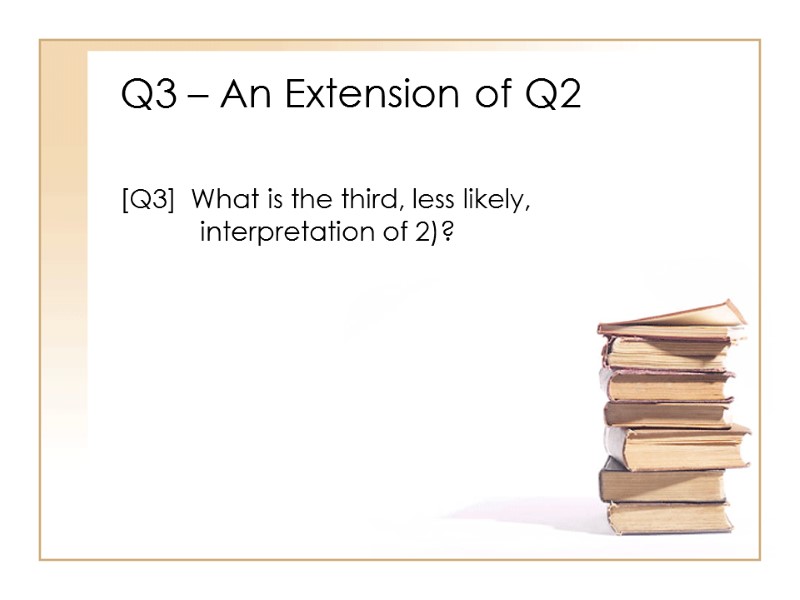Q3 – An Extension of Q2  [Q3]  What is the third, less